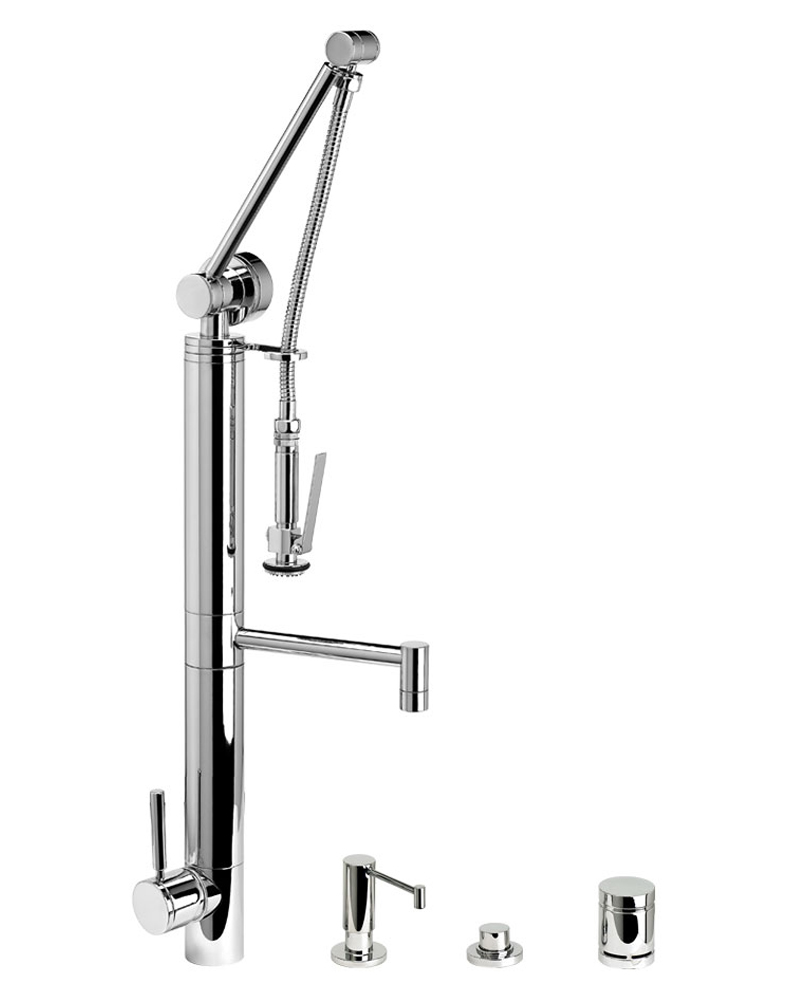 Contemporary Gantry Pull Down Faucet - 4pc. Suite
