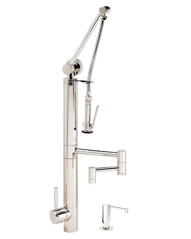 Contemporary 12" Gantry Pull Down Faucet - 2pc. Suite