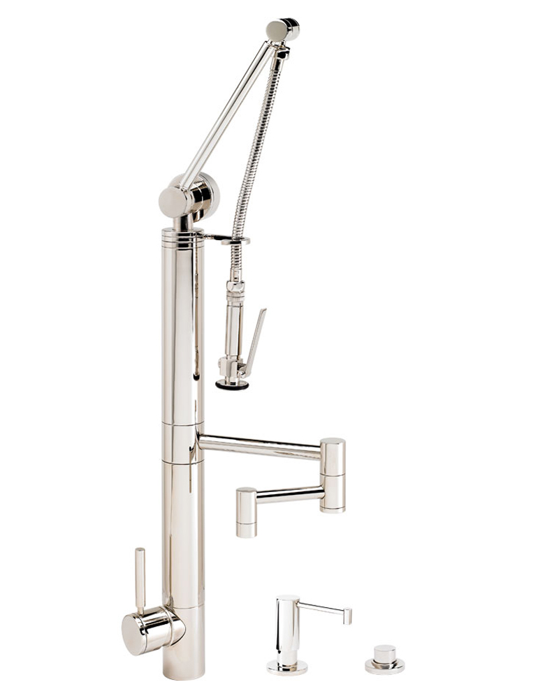 Contemporary 12" Gantry Pull Down Faucet - 3pc. Suite