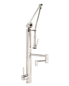 Contemporary Gantry Pull Down Faucet - 12" Articulated Spout