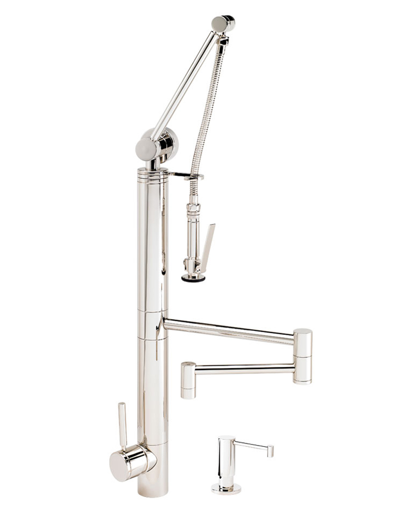Contemporary 18" Gantry Pull Down Faucet - 2pc. Suite