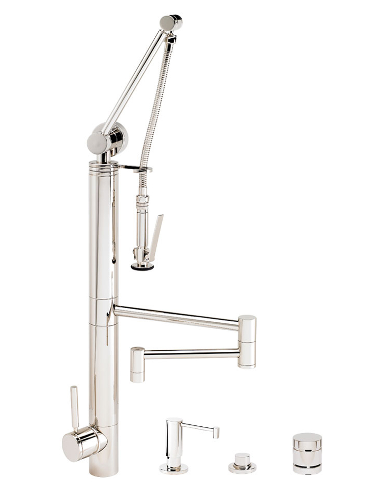 Contemporary 18" Gantry Pull Down Faucet - 4pc. Suite