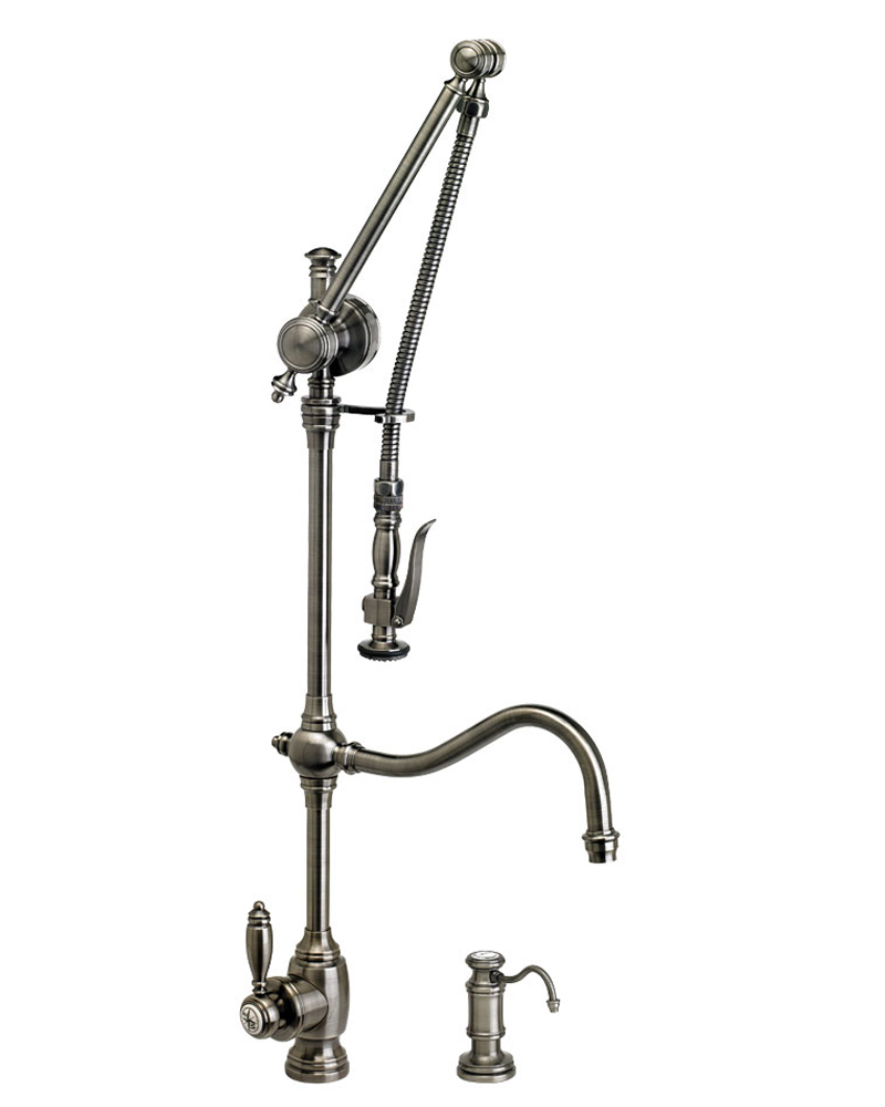 Traditional Gantry Pull Down Faucet - 2pc Suite
