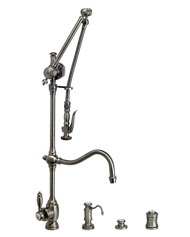 Traditional Gantry Pull Down Faucet - 4pc Suite