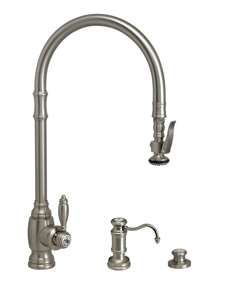 Traditional PLP Extended Reach Pull Down Faucet - 3pc. Suite