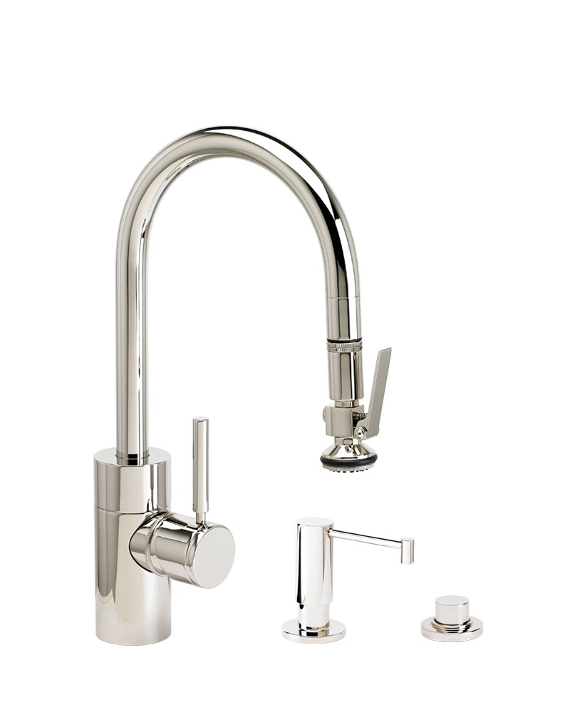 Contemporary PLP Prep Size Pull Down Faucet - 3pc Suite
