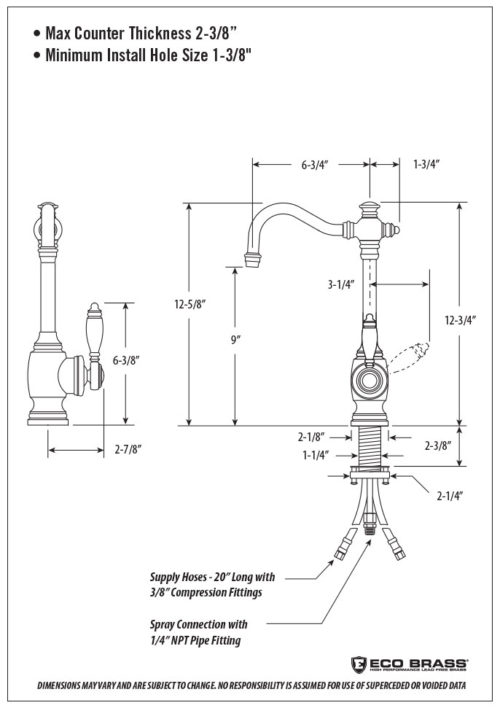 Waterstone Annapolis Traditional Prep Faucet | 4800