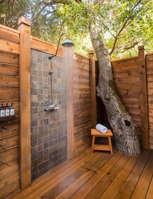 outdoor shower water