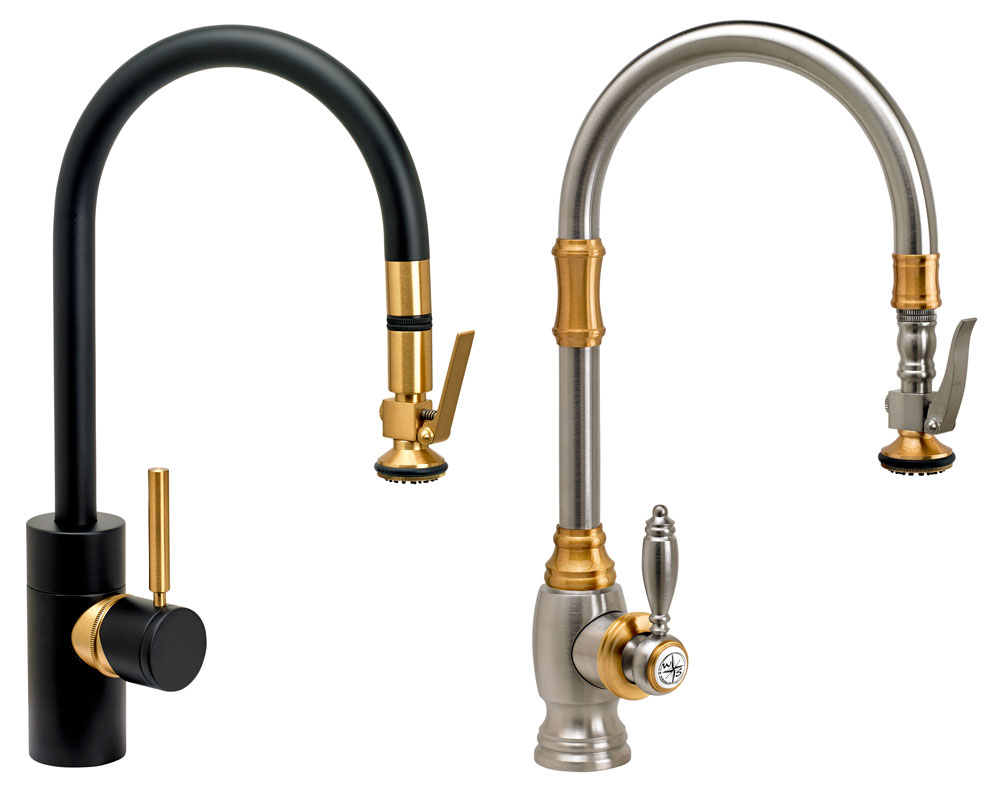 Waterstone Faucets High End Luxury Kitchen Faucets Made In The USA   5800 5600 Pullown Split Finish 2 