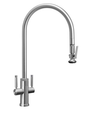 Waterstone Two Handle Industrial Extended Reach PLP Pulldown Faucet - Lever Sprayer