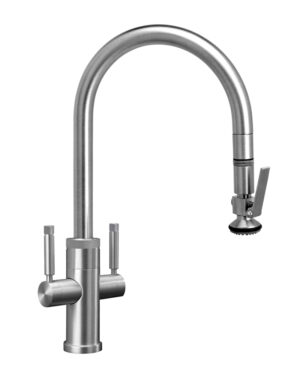 Waterstone Two Handle Industrial PLP Pulldown Faucet - Lever Sprayer