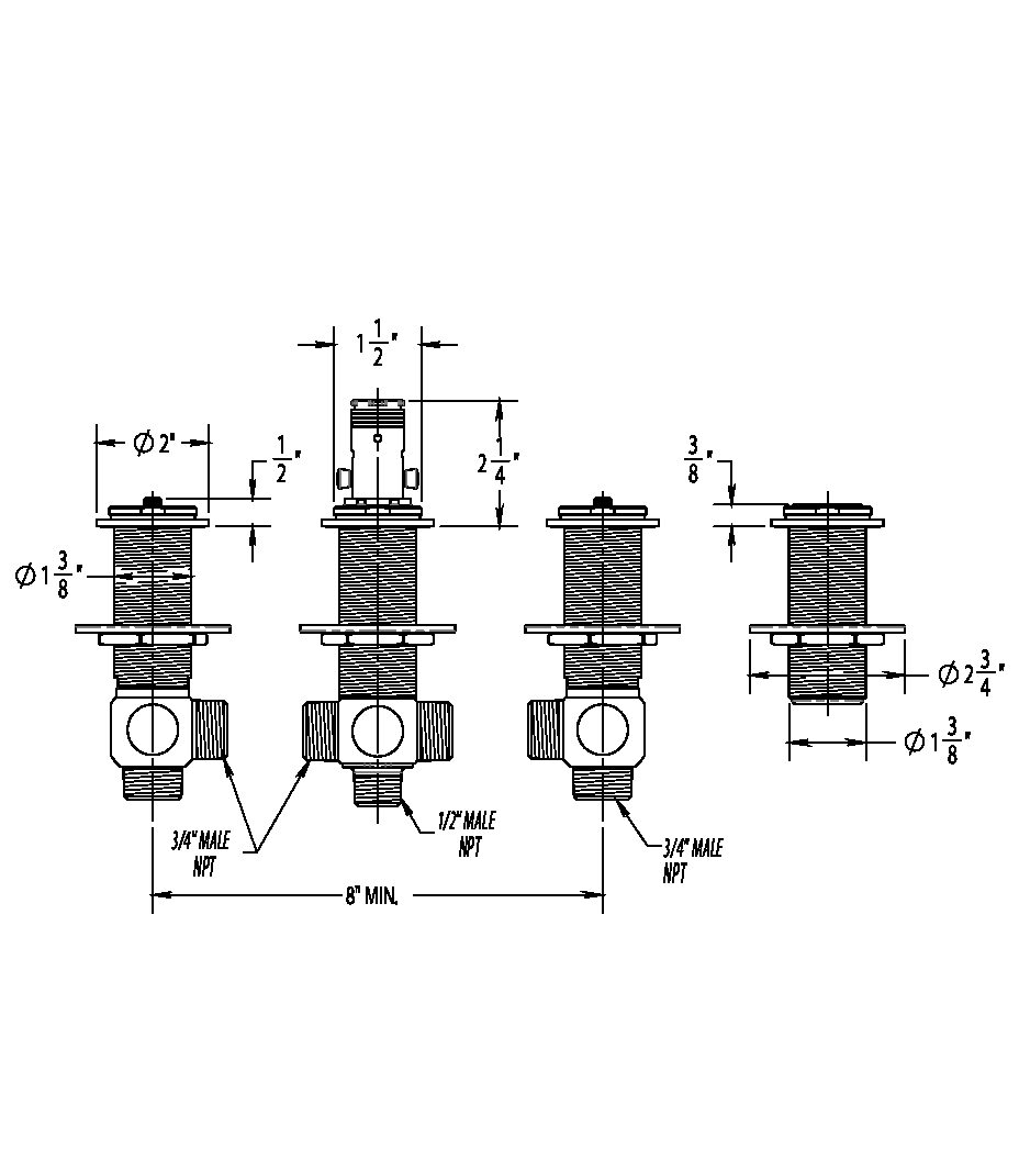 Waterstone Freestanding Tub Filler Roughin Valve 10123